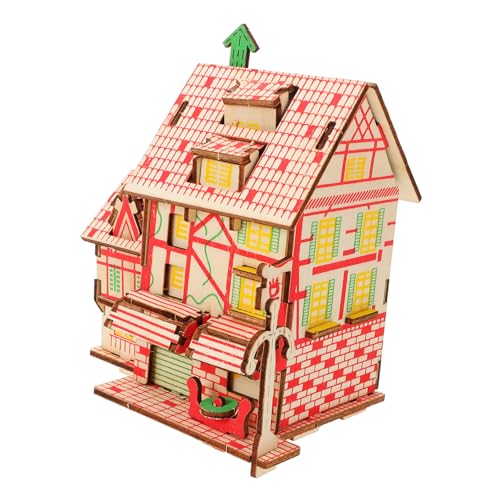 QUMIIRITY 1 Satz Puzzle Miniatur-hausbausatz Rätsel Denksportaufgaben DIY Holz-windmühlenhaus Zusammenbau Eines Holzhausmodells 3D-rätsel Modell Eines Windmühlenhauses Aus Holz Hölzern von QUMIIRITY