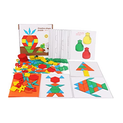 QUMIIRITY Holzpuzzle Tangram Set Kreatives Lernspielzeug Für Bunte Geometrische Formen Intelligente Spielzeuge Für Jungen Und ädchen Pädagogisches Puzzle Für Frühes Lernen von QUMIIRITY