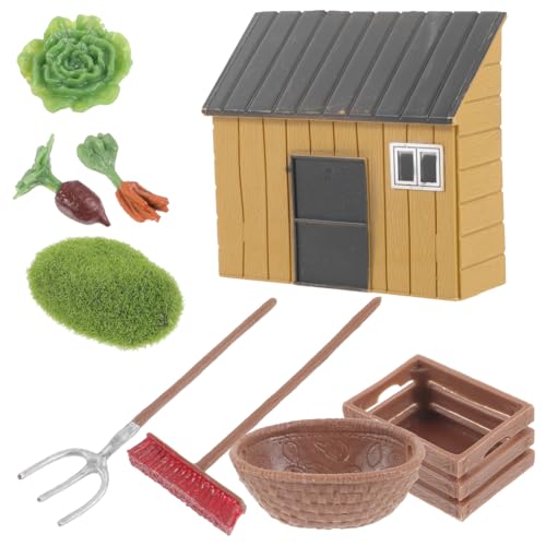 QUMIIRITY 1 Satz Requisiten für die Mini-Gartenlandschaft Bauernhof Spielset dekorativer Mini-Bauernhof Farm Spielzeug für Kinder Farm Dekoration Zubehör Requisiten für den von QUMIIRITY