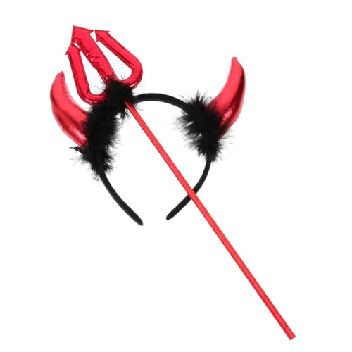 QUMIIRITY 1 Satz Stirnband aus Horn Teufel Mistgabel Requisite Halloween-Kostüm für Bausatz Halloween Haarschmuck Halloween haarreif Teufel Haarband Teufels Haarband Plastik von QUMIIRITY