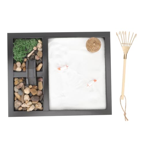 QUMIIRITY 1 Satz Zen-sandtisch-Ornament Schreibtisch Zen Sandtisch Mini- Desktop-Spielzeug Architektonische Miniatur Kleine Dose Indoor-spielset Rock-kit Miniaturbausätze Stein von QUMIIRITY