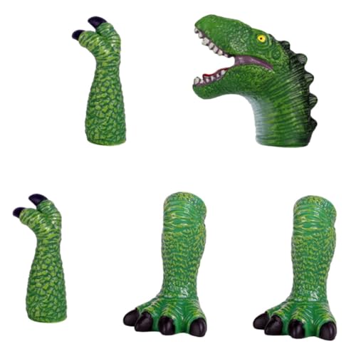 QUMIIRITY 1 Set Dinosaurier Handpuppe Spielzeug Spielzeug Tiere Fingerpuppen Fingerpuppen Tier Fingerpuppen Handpuppen Handfingerpuppe Vinyl Grün von QUMIIRITY