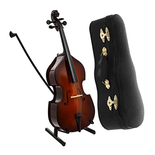 QUMIIRITY 1 Stück Cello Modell Musikinstrumente Instrumentenhandwerk Mini Bass Modell Dekoration Mini Violoncello Mini Instrument Mini Instrument Dekor Bass Desktop Dekor Linde von QUMIIRITY