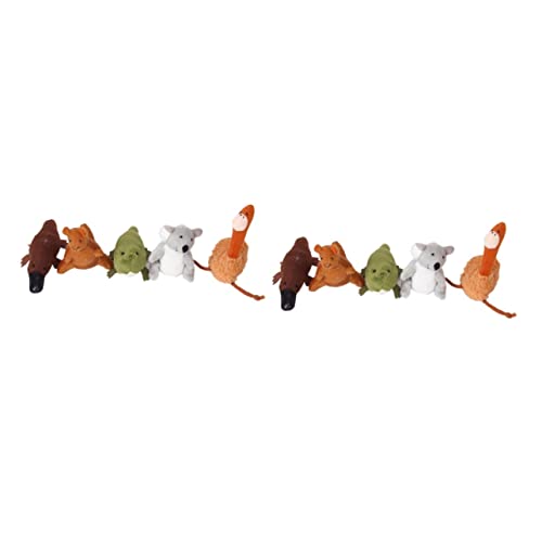 QUMIIRITY 10 STK Fingerpuppen hühner Spielzeug animanimals Finger Puppets die krokodile kucheltier kanguruh animarus Kangaroo Toy kaenguru Kuscheltiere fingerpüppchen Tierpuppen von QUMIIRITY