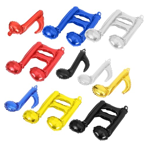 QUMIIRITY 10 Stück Teiliges Musiknoten Aluminiumfolien Ballon Wiederverwendbare Bunte Metallic Partydekoration Langlebige Musikgeburtstags und Babyparty Deko für Musikliebhaber und QUMIIRITY 10 Stück Teiliges Musiknoten Aluminiumfolien Ballon Wiederverwendbare Bunte Metallic Partydekoration Langlebige Musikgeburtstags und Babyparty Deko für Musikliebhaber und von QUMIIRITY