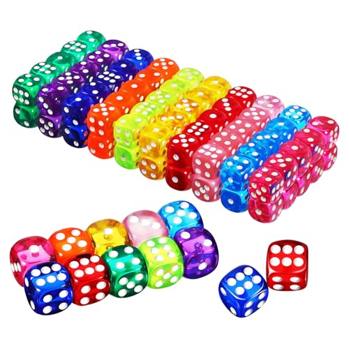 QUMIIRITY 100 Pcs Acryl Würfel Set Bunte Würfel Party Spiel Anzug Würfel Box für Bord Tabletop Spiele von QUMIIRITY