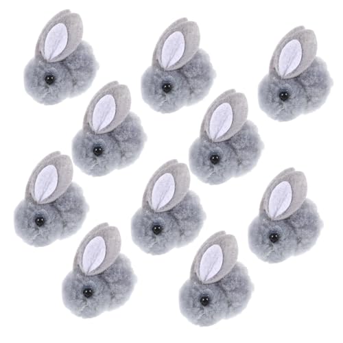 QUMIIRITY 10St Plüsch Häschen Cuddly Bunny Cute Accessories norsacke Tasche wischtelgeschenk ostergeschenke Hase ausgestopft Küken Kleidungsornament Kaninchenmaterial zum Selbermachen Grey von QUMIIRITY