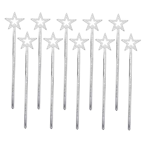 QUMIIRITY 10St kleines Mädchen Zauberstab selbstgemachter Feenstab glitzernde Zauberstäbe Fairy Wand Kinderkleider Kid Toys Zauberstäbe für kleine Mädchen dekorative Feenstäbe Plastik Silver von QUMIIRITY