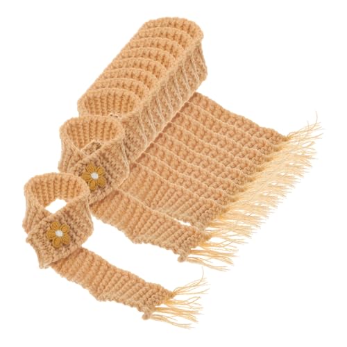 QUMIIRITY 10St kuschelig cutermesserser Geschenkeidee Cute Decoration Wein Dekoration Filz Pompons basteln bastelset austauschbarer Puppenschal dekorativer Minischal Baumwolle Khaki von QUMIIRITY