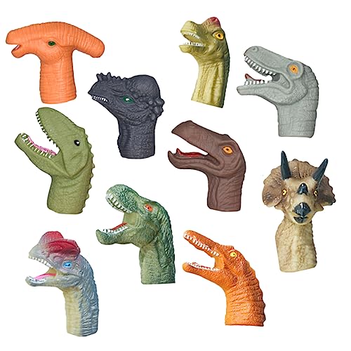 QUMIIRITY 10Stücke Dinosaurier Fingerpuppen Simulierte Gummi Daumen Spielzeuge Für Kreatives Und Geschichtenerzählen Spaßiges Fingerspielzeug Für Jungen Und Mädchen von QUMIIRITY