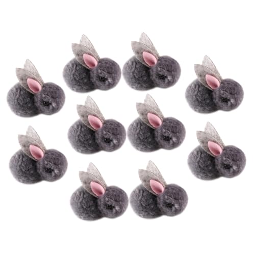 QUMIIRITY 10st Plüsch Häschen Mini-Hasen-Puppe Weicher Kleiner Hase Plüschhasenspielzeug Kleine Hasenplüschpuppe Kuscheliger, Realistischer Hase Aus Plüsch -Mini-plüschhase Grey von QUMIIRITY