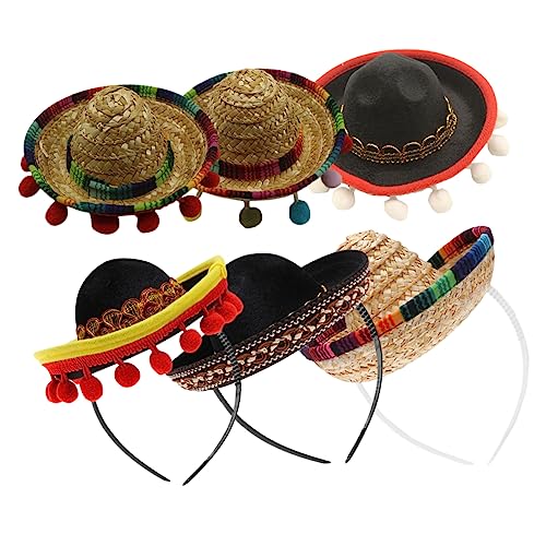 QUMIIRITY 12 Stk Mexikanischer Sombrero Mini-Sombrero-Hüte mexikanisches Sombrero-Stirnband fasching kopfbedeckung fastnacht kopfbedeckung mexikanisches Stirnband mexikanisches Haarband von QUMIIRITY