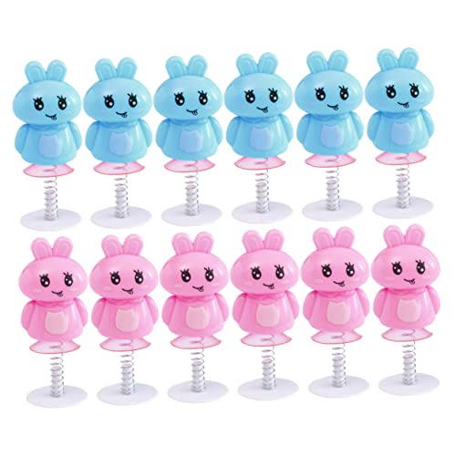 QUMIIRITY 12St Frühlingshüpfender Hase Hasenfeder-Spielzeug Kaninchenfiguren Spielzeug interaktives Spielzeug Kinder deko Toy Set schöne Hasenspielzeuge Desktop-Kaninchenspielzeug Abs von QUMIIRITY