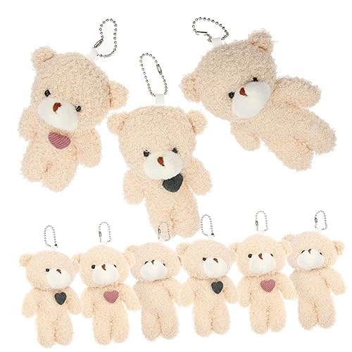 QUMIIRITY 12St Teddybär-Puppe Plüsch-Bären-Anhänger Plüsch Schlüsselanhänger Tiere Plüschbär Schlüsselanhänger Plüschbärchen Schlüsselanhänger Stofftier für Teenager Bären-Partygeschenk von QUMIIRITY