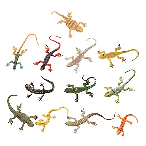 QUMIIRITY 12St künstliche Miniatur-Gecko Formspielzeug Spielset für Kinder Krokodile Trick Spielzeug für Kinder kinderspielzeug Simulation Reptilien Spielzeug Gastgeschenke Plastik von QUMIIRITY