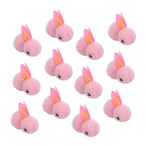 QUMIIRITY 12st Plüschhase Kaninchen Stofftierpuppe Mini-kuscheltiere Mini-Tiere Kleiner Häschenplüsch Miniatur Chinesisches Sternzeichen Plüsch Weihnachtshasen-anhänger Kinderspielzeug Rosa von QUMIIRITY