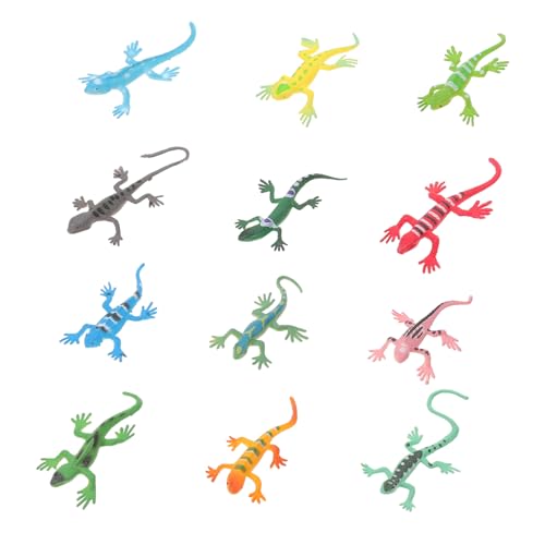 QUMIIRITY 12st Spielzeug Eidechsenspielzeug Eidechsenfigur Gefälschtes Eidechsenmodell Gefälschte Reptilienmodelle Tierfiguren Simulations-eidechsenschmuck Party-Trick-Tool Plastik von QUMIIRITY