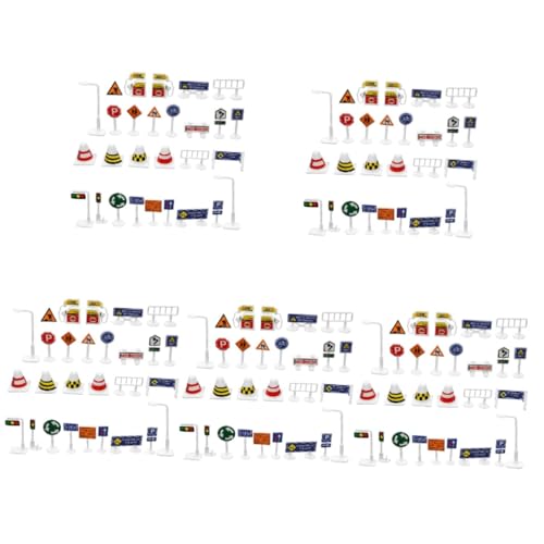 QUMIIRITY 140 STK Verkehrszeichen für Kinder Spielzeugminiatur Verkehrsschilder in Originalgröße verkehrszeichen Spielzeug verkehrszeichen Kinder kleine Verkehrsschilder Ampelspielzeug von QUMIIRITY
