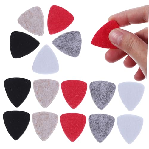 QUMIIRITY 15 STK Bunte Filzpicks Ukulele Plektrum Ukulelenpickel E-Gitarren-Picks Ukulele-Picks Gitarrenpicks Folk-Gitarren-Pick-ersatz Gitarrenplektrum Aus Filz Bassgitarren-Picks Filzstoff von QUMIIRITY