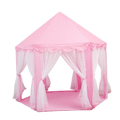 QUMIIRITY 1Stk Indoor-Zelt für Kinder Prinzessinnenzelt für Mädchen Spielzelt Indoor-Zelthaus für Kinder kinderzelt für drinnen Tent Kinder Spielen hauszelt Kind spielt Zelt Stoff Rosa von QUMIIRITY