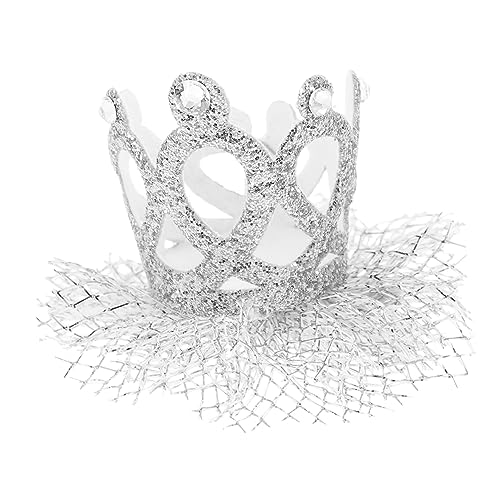 QUMIIRITY 1stk Krone Haarschmuck Strass-bobby Kopfschmuck Für Kinderkostüme Hundekronen-haarspangen Kopfbedeckung Blumenkrone Für Mädchen Kronenklammern Haarspangen Für Mädchen Metall Silver von QUMIIRITY