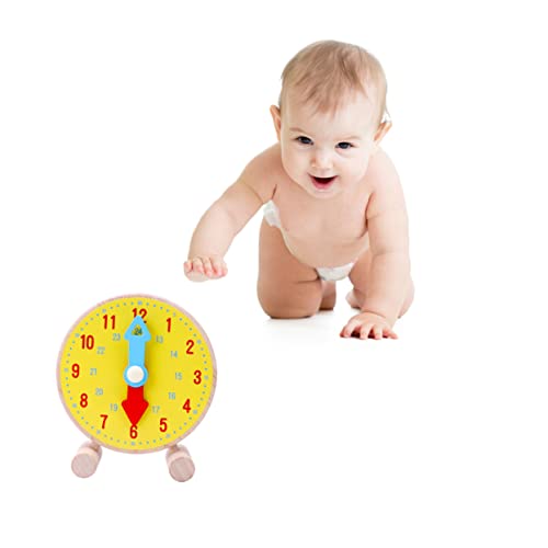 QUMIIRITY 1stk Uhrzeit-lernform Lernspielzeug Für Kinder Uhr Kognitives Spielzeug Uhr Für Lernuhr Für Schüler Lehruhr Uhr Spielzeug Kognitives Spielzeug Für Babys Yellow Hölzern von QUMIIRITY