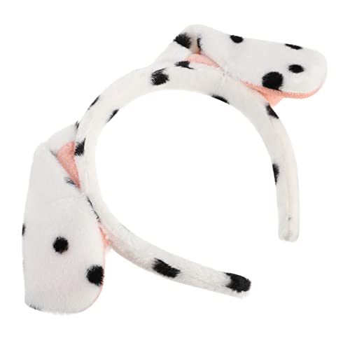 QUMIIRITY 1stk Welpen Stirnband Hund Welpenohren Cosplay Kuh-stirnband Bandeau Tierohren Stirnband Erwachsener Dalmatinische Ohren Horn Stirnband Mit Dalmatinischen Ohren Heiser Stoff Weiß von QUMIIRITY