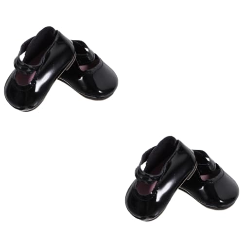 QUMIIRITY 2 Paar 18-Zoll-puppenschuhe Miniatur-Schuhe Mini-Schuh-dekor Miniatur-schuhmodelle Mini- -dekor Schuhe Spielzeug Minipuppenschuhe Mini-spielzeughaus-verzierung Stoffschuhe Black von QUMIIRITY