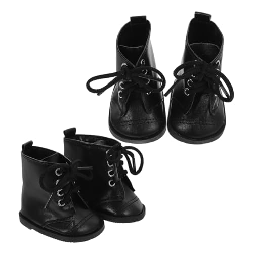 QUMIIRITY 2 Paar Puppenstiefel Modische und Bequeme Schuhe für 18-Zoll-Puppen Schwarzes Puppenhaus-zubehör von QUMIIRITY