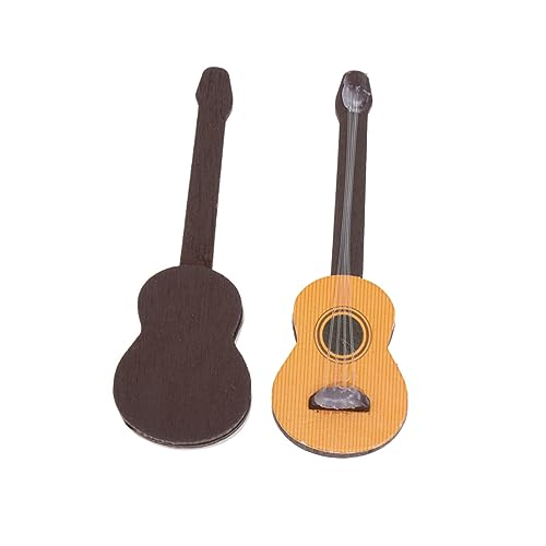 QUMIIRITY Mini-Gitarre Für Jungen Und Mädchen Rollenspiel Mini-Gitarre Aus Holz Spielzeug Miniatur-zubehör Für Miniatur-gitarrenszene von QUMIIRITY