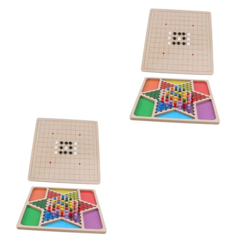 QUMIIRITY 2 Sätze Spiel Schach Spielzeug für Kinder kinderspielzeug Camper Spielzeug Toys laufstall Spielzeug Kinder Schach Weiqi-Spiel Gobang-Damespiel Gobang Dame Spielzeug hölzern von QUMIIRITY