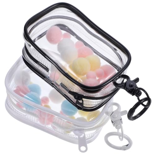 QUMIIRITY 2 Sets Transparente Aufbewahrungstasche Mini Figuren Schlüsselanhänger Etui Kommode Figur Schlüsselanhänger Etui Schlüsselanhänger Beutel Clip Durchsichtige Puppenhülle von QUMIIRITY