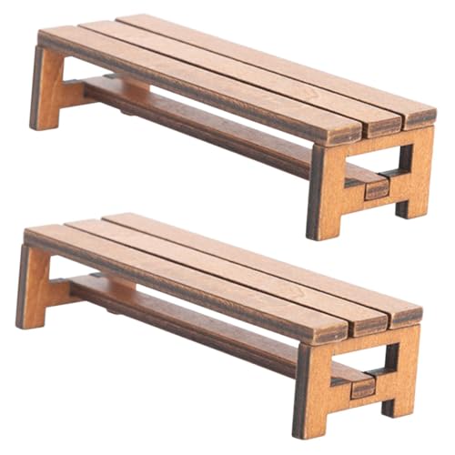 QUMIIRITY Miniatur Holzbank für Puppenhaus 2 Stück Natürliche Holzmaterialien für Kinderzimmer Puppenhaus Dekoration QUMIIRITY Miniatur Holzbank für Puppenhaus 2 Stück Natürliche Holzmaterialien für Kinderzimmer Puppenhaus Dekoration von QUMIIRITY