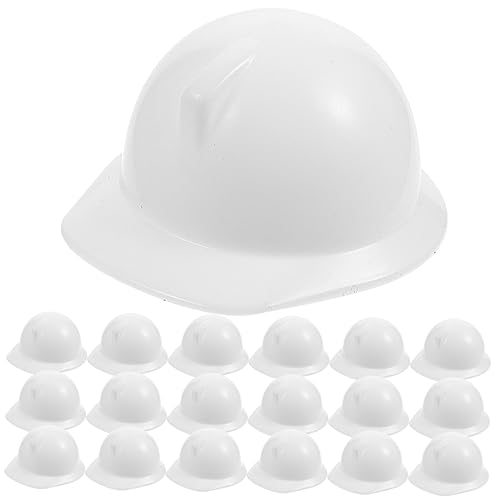 QUMIIRITY 20 Stk Spielzeughelm Mini-zylinder Puppenbaumütze -schutzhelm Schutzhelme Für Minipuppen Spielzeugwerkzeuge Mini-puppenhelme Puppenhüte Mini- Miniatur Abs Weiß von QUMIIRITY