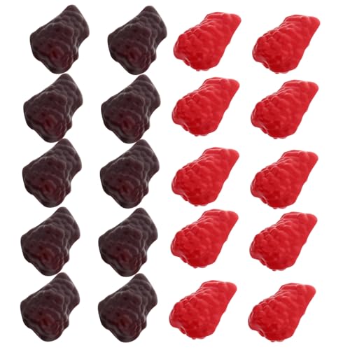 QUMIIRITY 20Pcs Künstliches Himbeermodell Für Desktop Frucht Ornament Esszimmer Tischdekor Szene Schmücken DIY Obst Foto Requisiten von QUMIIRITY