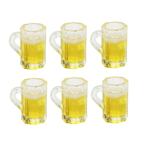 QUMIIRITY 20st Mini-biergläser Tassen Miniaturen Miniatur-bierbecher Mini-Sachen Puppenhaus-Miniatur-Ornament Mini-Food-Spielzeug Bierkrug Puppenhaus-bierbecher Mini-Essen Yellow von QUMIIRITY