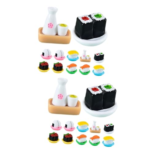 QUMIIRITY 24 Stück Simuliertes Japanisches Sushi Kleines Sushi Modell Desktop Sushi Modell Kleine Display Sushi Modelle Sushi Modell Lebensmittelmodell Miniatur Display von QUMIIRITY