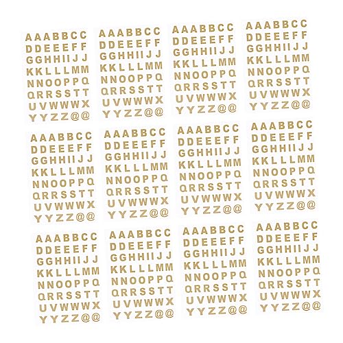 QUMIIRITY 25 Blätter Aufkleber mit englischen Buchstaben Scrapbooking Sticker Scrapbook Stickers Alphabet-Aufkleber für Alphabet-Buchstabenaufkleber transparenter Aufkleber Golden von QUMIIRITY