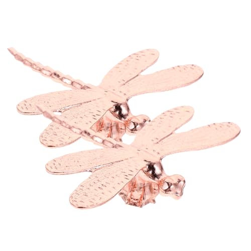 QUMIIRITY 2St Libelle Figur tiermotive wohnungseinrichtung Schmetterlinge geburtstagsmitgebsl buterfly Drachen Libellen-Gartendekoration Libelle aus Metall Haushaltsdekoration Legierung Rosa von QUMIIRITY