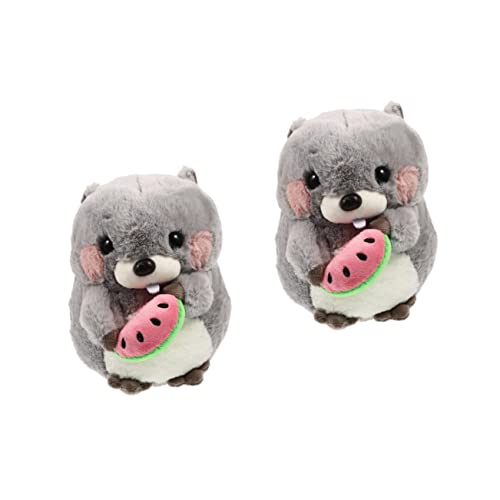 QUMIIRITY 2St Murmeltier-Puppe Kawaii-Spielzeug Stofftier für Kinder Kinderspielzeug Erdmännchen Dekoration Erdmännchen Plüschtier Kuscheltiere für Jungen Murmeltier Plüsch PP Baumwolle Grey von QUMIIRITY