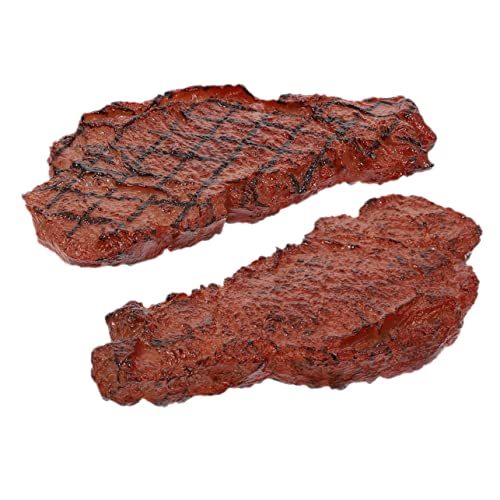 QUMIIRITY 2St Steak-Modell gefälschte Steakmodelle gefälschtes Steak-Spielzeug Spielzeug für Kinder kinderspielzeug gefälschtes gekochtes Steak gefälschtes Fleisch-Lebensmittelmodell PVC von QUMIIRITY