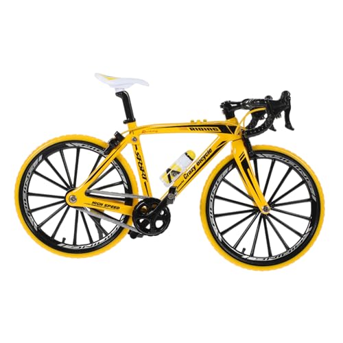 QUMIIRITY 2st Figurendekor Simulieren Fahrradspielzeug Scherzen Mini-Spielzeug Suspension Kunststück Klassisches Spielzeug Kuchen Spielzeug Miniatur Kleines Fahrrad Mini-Bikes Bausatz Yellow von QUMIIRITY