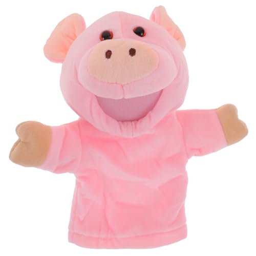 QUMIIRITY 2st Früherziehung Handpuppe Handpuppen Für Kinder Realistisches Handspielzeug Kindertiere Spielzeug Schweinefingerpuppe Tierischer Finger Schweinepuppenspielzeug Rosa Plüsch von QUMIIRITY