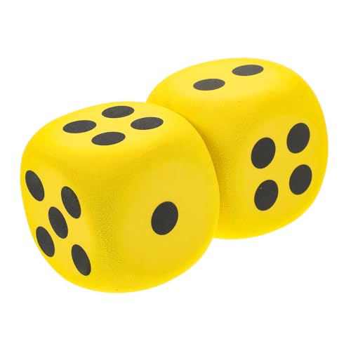 QUMIIRITY 2st Große Schaumstoffwürfel Großes Würfelkissen Riesige Spielwürfel Standard-spielwürfel Spielabendspielzeug Schaumstoff-punktwürfel Jumbo-polyeder-würfel Riesige Würfel Eva Yellow von QUMIIRITY