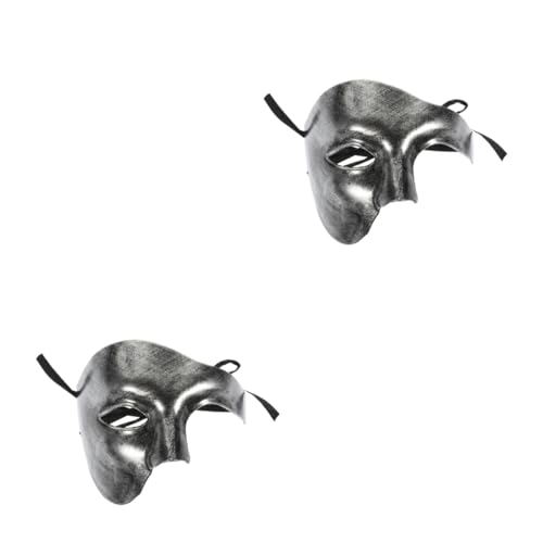 QUMIIRITY 2st Halbes Gesicht Eine Augenmaske Dekorative Maskerademaske Tragbare Maskerademaske Halloween-kostüme Für Mädchen Karneval Party Masken Dekorative Halloween-maske Silver Abs von QUMIIRITY