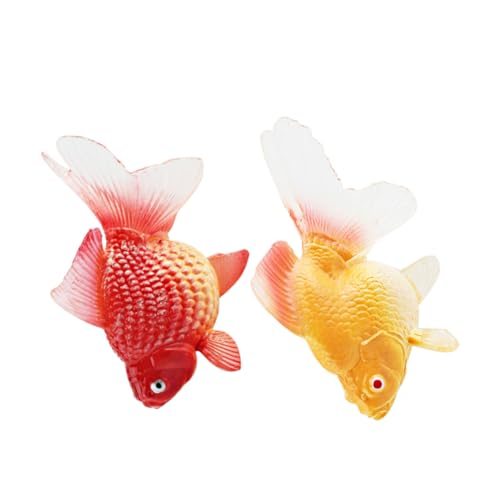 QUMIIRITY 2st Künstlicher Betta-fischfutter Aquarium Aquarium Fake-Fisch-dekorationsornament Anlasser Aquarien Sich Bewegender Schwimmender Glodfisch Wasser- Koifisch Fischglas PVC von QUMIIRITY