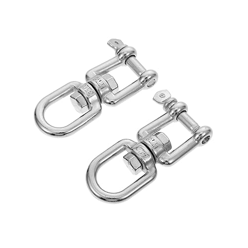 QUMIIRITY 2st Schwenkring Aus Edelstahl Deckenhaken, Robust Strapazierfähige Hängematte Edelstahl-drehverbinder Hängematte Mit Drehhaken Hochleistungshaken Schäkel Silver Edelstahl 316 von QUMIIRITY