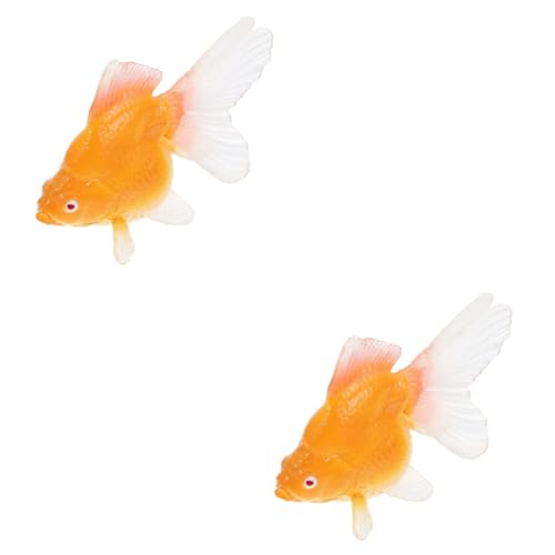 QUMIIRITY 2st Simulation Eines Goldfischspielzeugs Puppenhaus Fisch Dekor Gefälschte Fischverzierung Realistisches Fischspielzeug Tropisches Fischdekor Miniatur-Ornamente Yellow Abs von QUMIIRITY