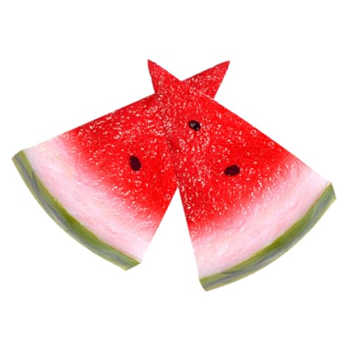 QUMIIRITY 2st Simulierte Wassermelonenscheiben Naturgetreue Fruchtdekorationen Simulation Wassermelone Falsches Obst Heimdekoration Simulation Einer Wassermelonenscheibe Lehrhilfe Rot PVC von QUMIIRITY