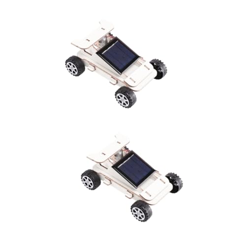 QUMIIRITY 2st Solarauto Lernspielzeug Autostammprojekte Wissenschaftliches Experimentierset Modell Bastelset Selber Machen Bildungsbauprojekte Bastelspielzeugauto Beige Hölzern von QUMIIRITY